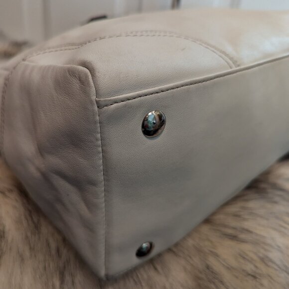 Coach Hampton -F13811 White Leather Satchel - Picture 7 of 15